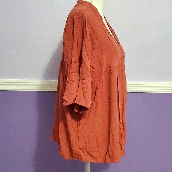 Knox Rose Rusty Mauve Boho Dolman Sleeve Flowy Lagenlook Top - Picture 4 of 10